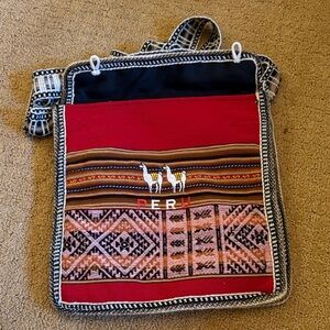 Peru Red and Brown Crossbody Bag